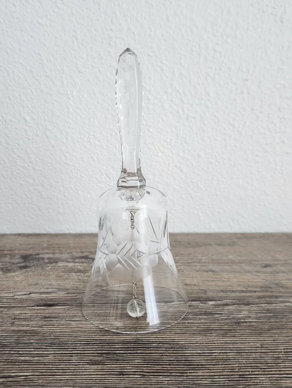 Cear Glass Cut Crystal Hand Bell -